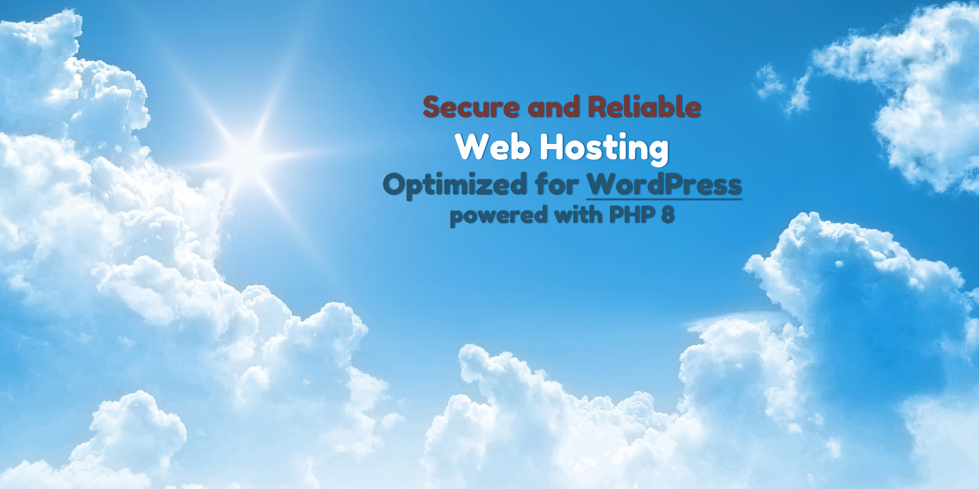 Secure and Reliable Web Hosting Optimized for WordPress powered with PHP